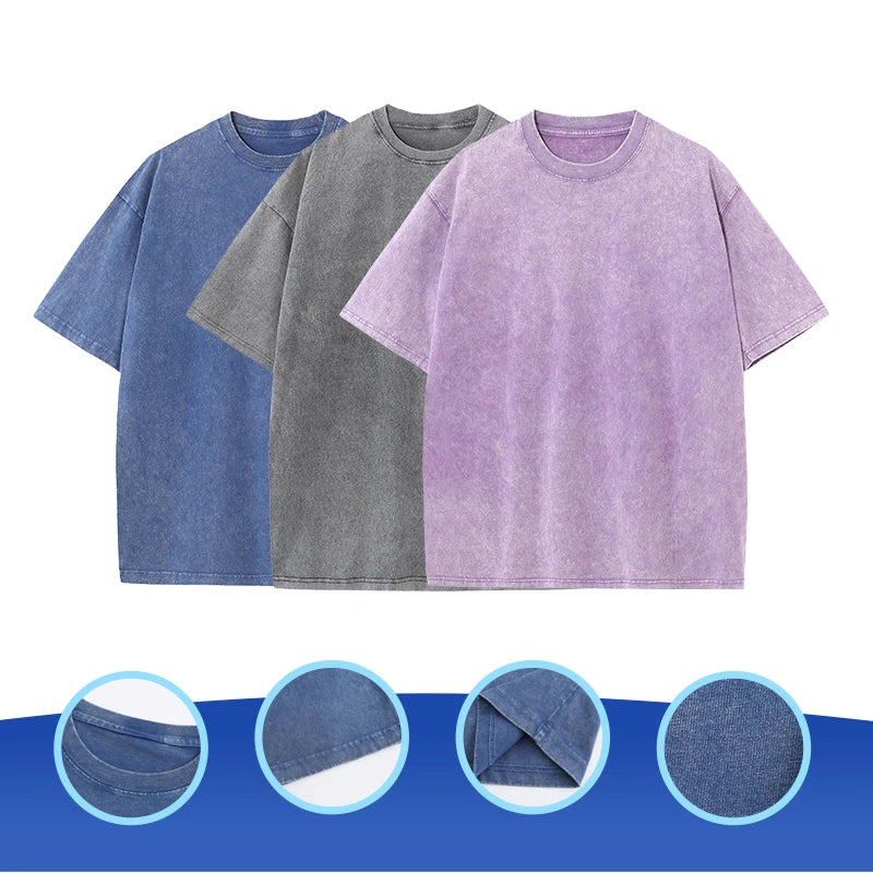 230GSM Custom Polo Shirts 100% Combed Cotton Short Sleeve Breathable DISTRESSED DENIM T - Wholesale Promotional T-Shirts