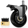 Replacement Universal 11x22mm 3" Insert Rod PU Caster Wheels Swivel 50kg Load Capacity Roller Bearing Durable Furniture MegaBDM