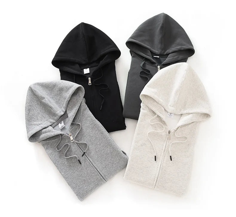 Oem Customized logo Design Wholesale Top Quality Drop-Shoulder Knitted Hooded Loose Sweatshirt with Zip-up Hoodie MegaBDM