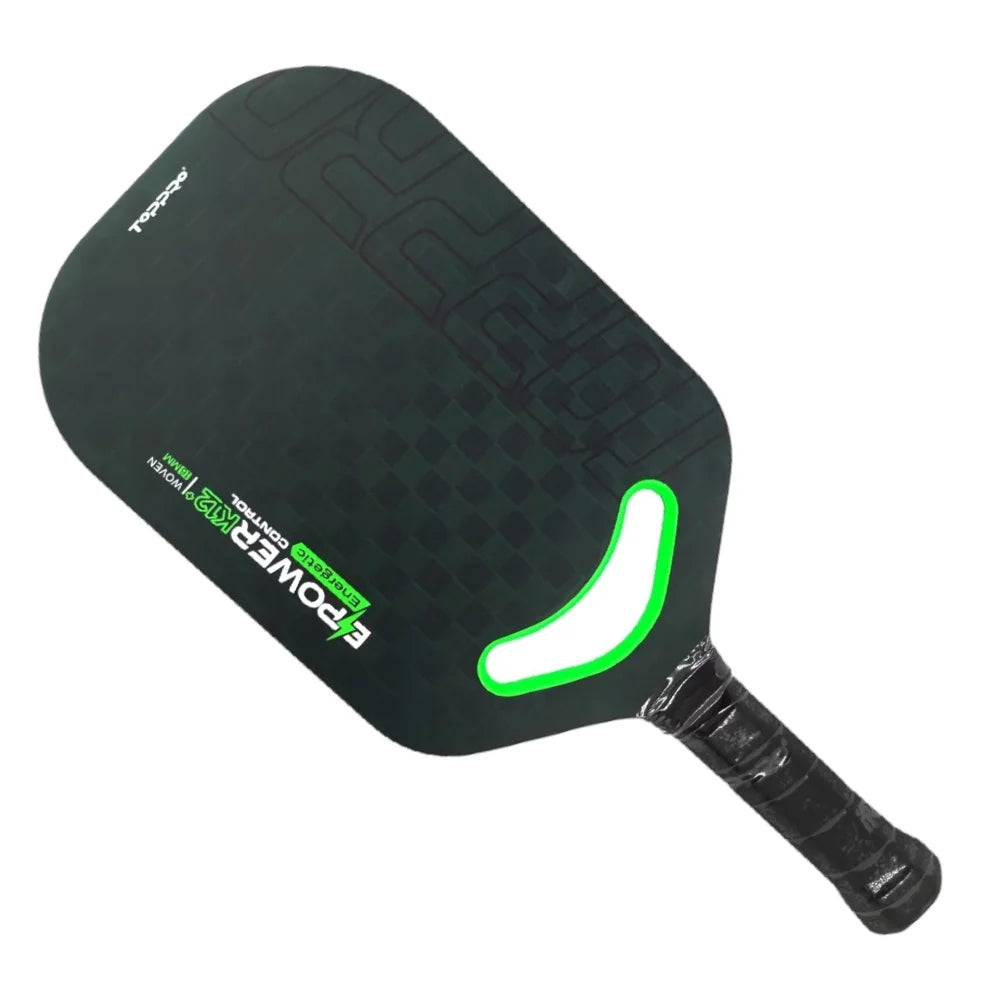 Fully customizable OEM ODM Edgeless Carbon Fiber Squash Pickleball Paddles Premium PU Grip 12K Carbon Green High-Density