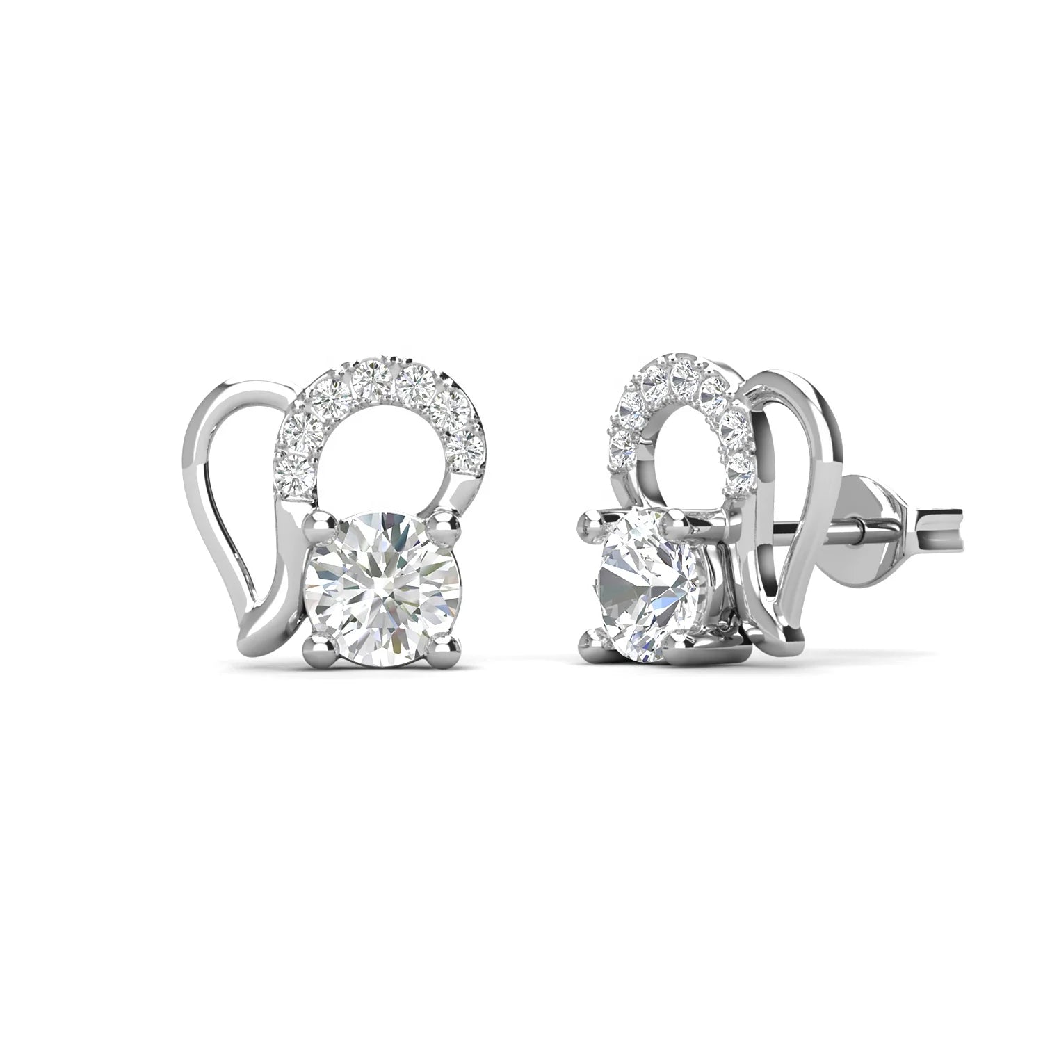 High Quality Moissanite Diamond Women Jewelry Luxury 925 Silver 18K Gold Plated Mini Heart Stud Earrings Destiny Jewellery