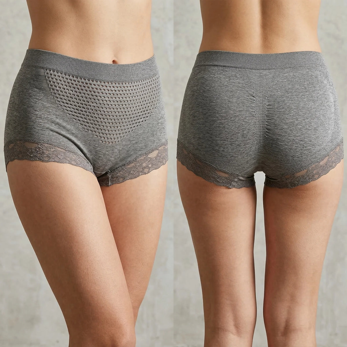 Women High Rise Seamless Lace Panties Soft Breathable Everyday Underwear Quick Dry Stretchy Spandex Nylon Thin Ladies Intimates MegaBDM