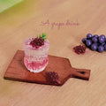 1/6 1/12  Doll House Simulation Mini Grape Iced Tea Fruit Drinks Toy Model Decor