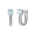 New Natural Color Gemstone Jewelry 925 Sterling Silver Sky Blue Topaz Casual Huggie Hoop Earrings for Women Destiny Jewellery