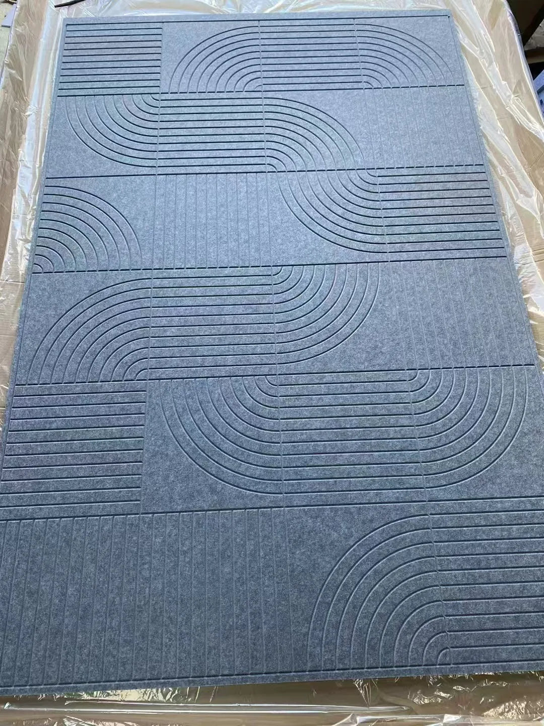 Soundproof Beveled Cutting PET Felt Acoustic Panel Grooved 9mm Polyester Fiber Acoustic Panel MegaBDM
