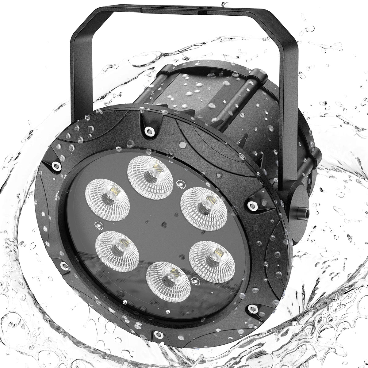 U`King 6 LEDs Par Light Waterproof IP65 Rated Outdoor 6x10W RGBW 4in1 Stage Light DMX512 Sound Activated Control Par Lights MegaBDM