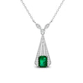 925 Sterling Silver Vivid Green Emerald Luxury Vintage Pendant Necklace Delicate Jewelry for Women 2022 Destiny Jewellery
