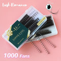 1000 Fans 3D -14D Premade Volume Lash Extension Fans Thin Pointy Base Sharp Slim Narrow Stem Russia Volume Eyelash Extension Fan