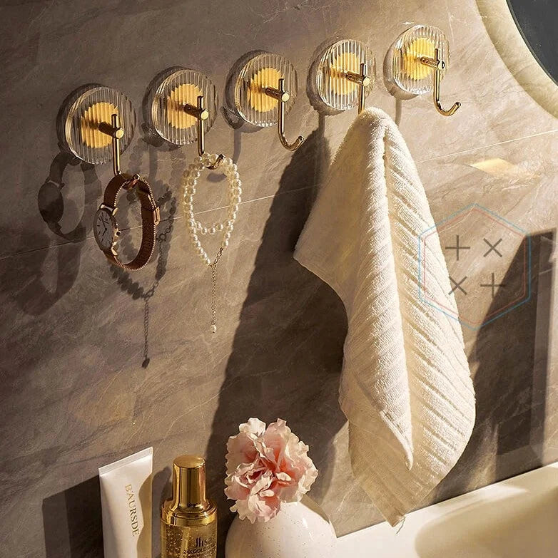 Wall Mounted Stainless Steel Adhesive Waterproof Eco-Friendly Gold Hook for Bathroom Towel and Clothing