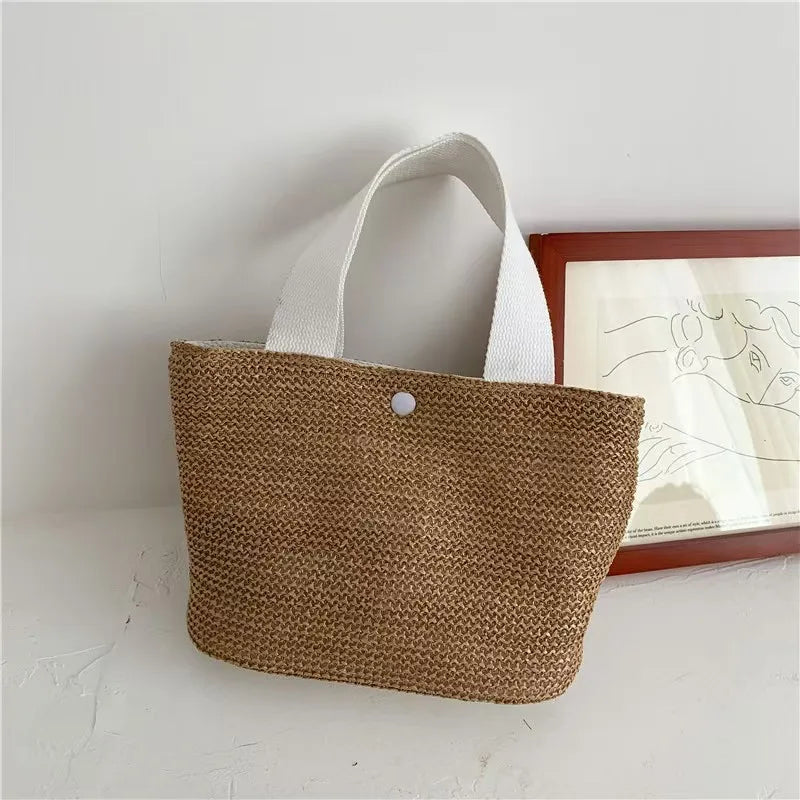 New Arrival Ins Popular Handmade Straw Woven Handbag Elegant Casual Beach Daily Women Bag
