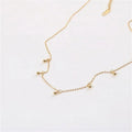 Women Jewelry 18k Gold Plated Clear a String Little Beads Pendant Superfine Necklace Stainless Steel Jewelry Wholesale