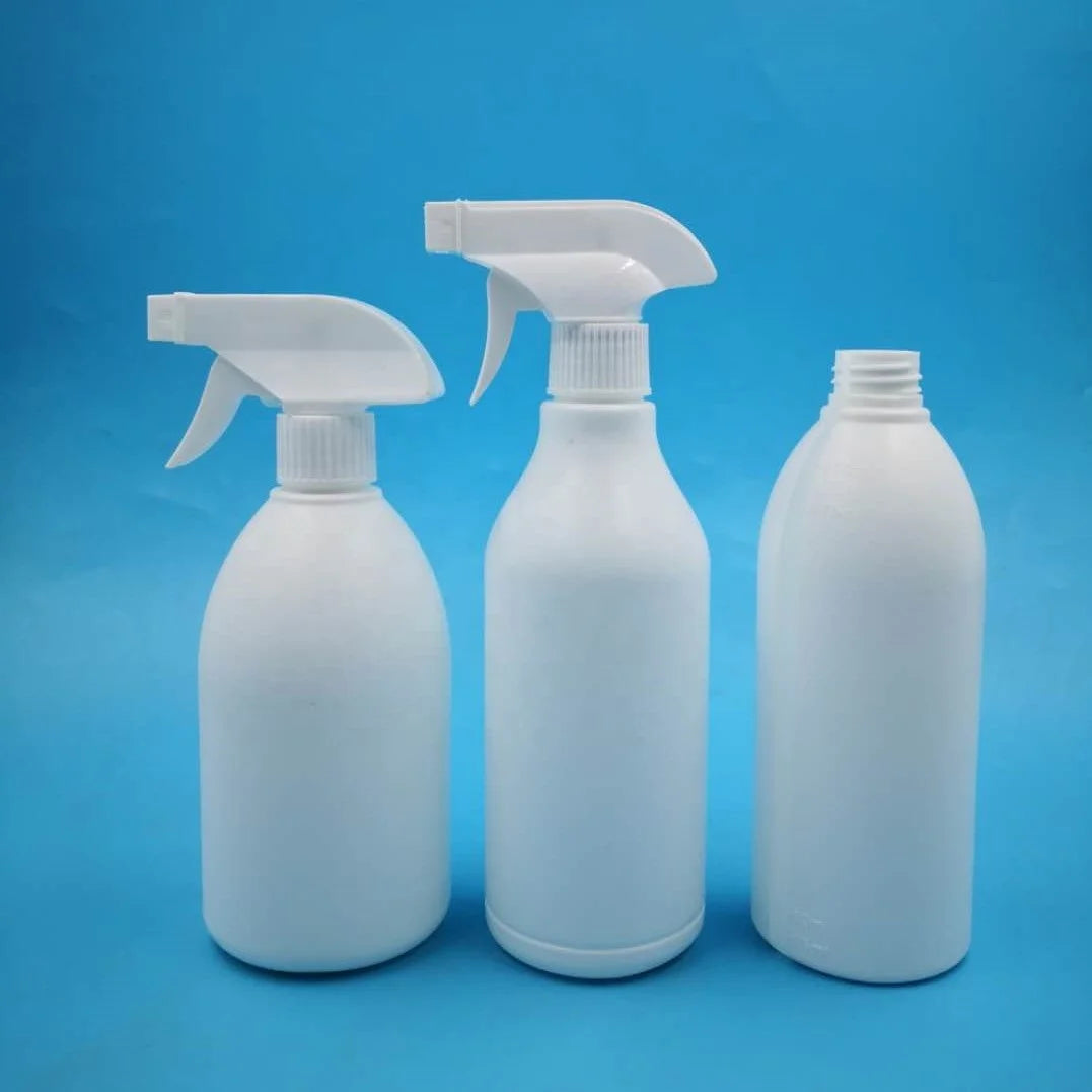Wholesale Empty White Cosmetic Bottles 500ml PET Pump Sprayer Round Shoulder Mouse Spray Head Screen Printed
