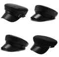 Women Autumn and Winter Flat Top Hat Korean Version Casual Fashion Hat Outdoor Navy Painter Newsboy Peaked Cap