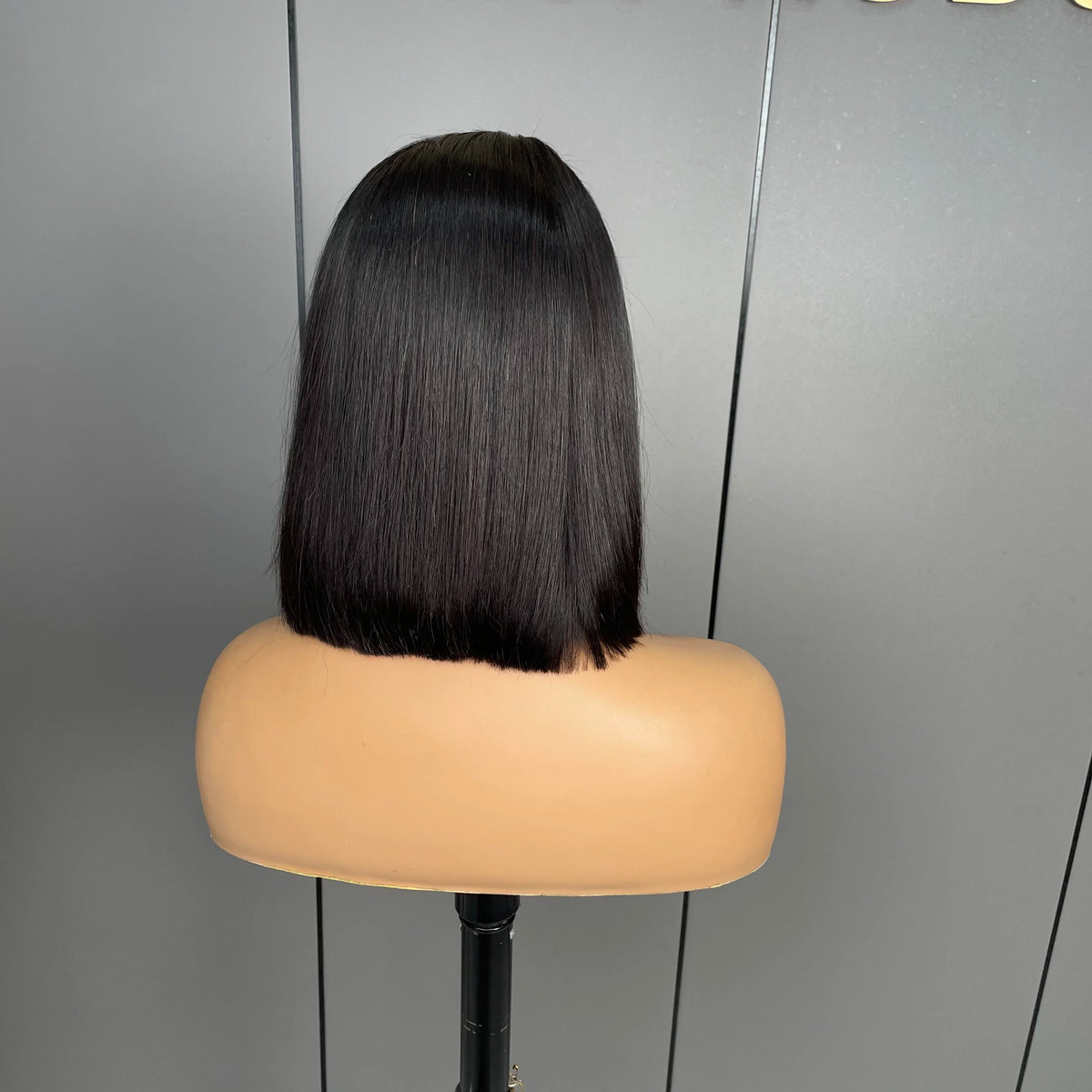 Hot Sale 10 Inches Vietnamese Original Born Straight Human Hair Wig Short Lace Front Wig 100% Density