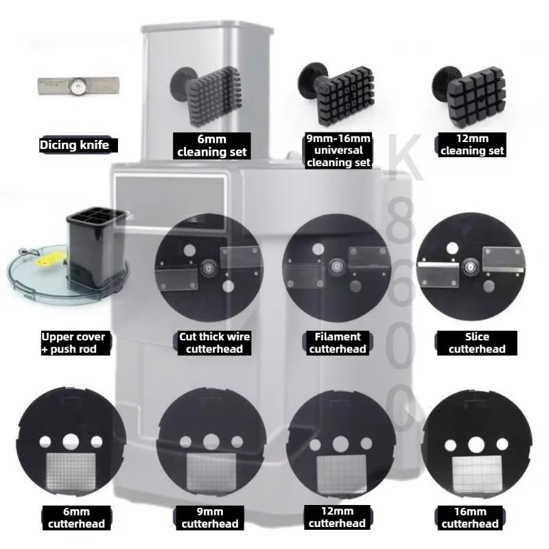 Original K8600 Multifunctional Vegetable Cutter Blade Accessories Dicing Shredding Slicing Disc Cleaning Brush Full Size Calibre