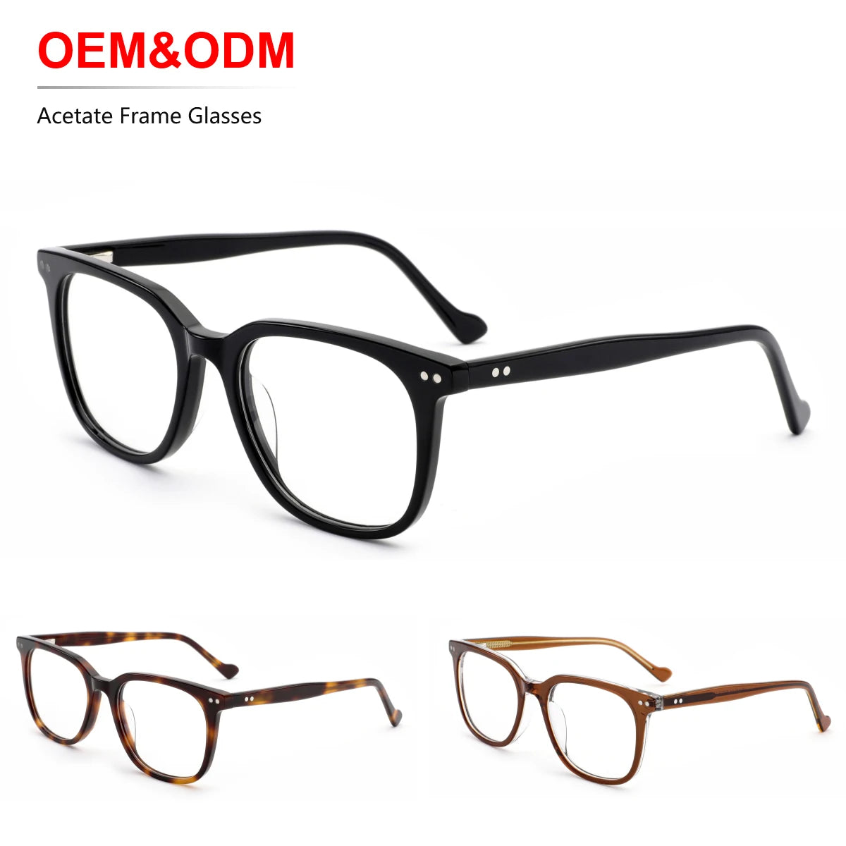 Luxury Unisex Acetate Optical Glasses Frame Anti-Blue Light Square Full Rim Square Anti-Radiation OEM Wholesale High-end