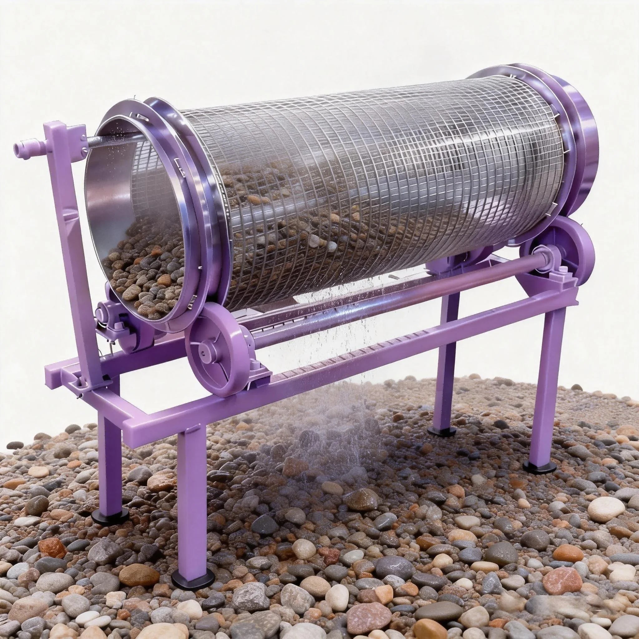 Shaftless Drum Trommel Screen Particle Screening Equipment 0-6t/h 380V Patented Motor Core 1 Year Warranty for Sand Gravel