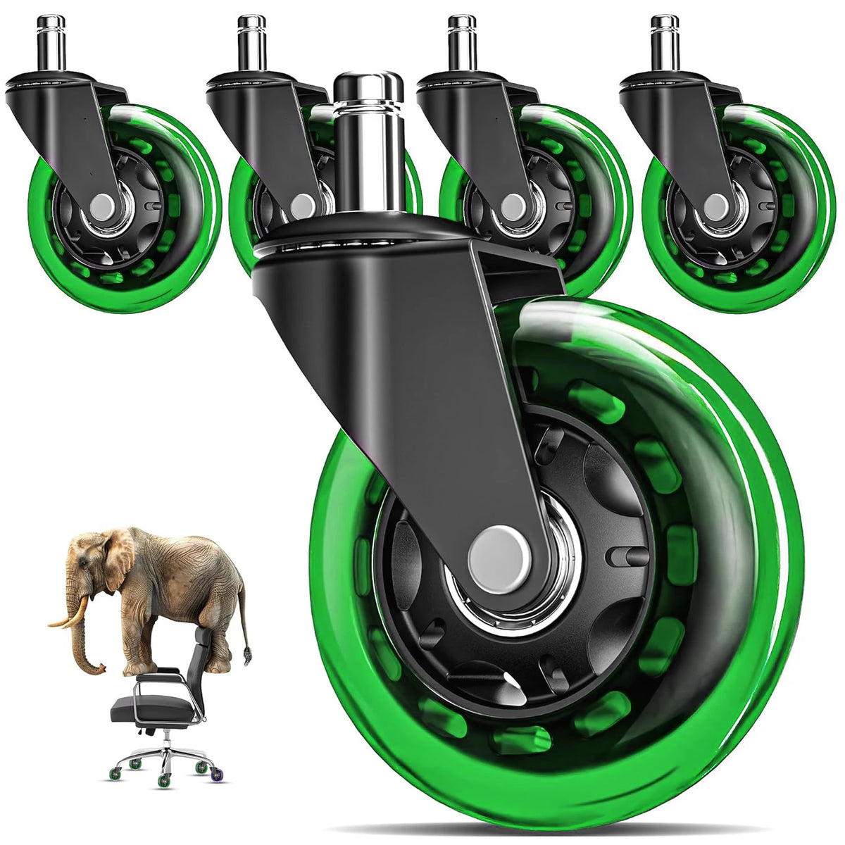 Modern Design PU Swivel Office Chair Casters 75mm 50kg Load Capacity Silent Roller Bearing Durable Eco-Friendly for Office MegaBDM