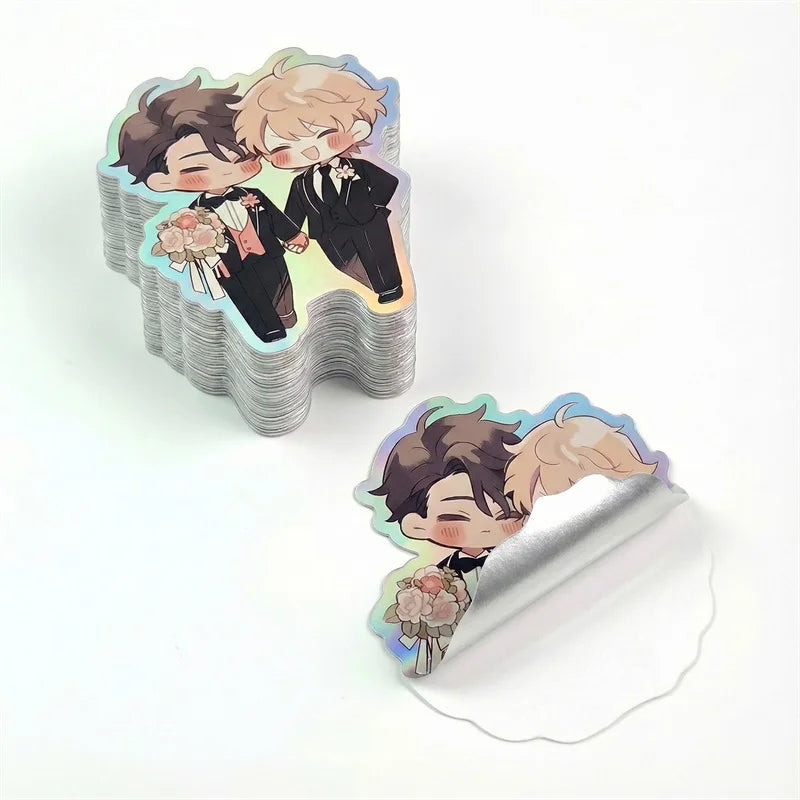 Custom Vinyl Self Adhesive Die Cut Sticker Printing Waterproof Cute Logo Design Cartoon Holographic Sticker MegaBDM