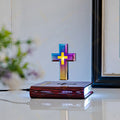 Traditional Touch Control Night Lights ABS Small Jesus Religion Easter Theme Magnetic Levitation Floating Cross Bedroom LED Lamp