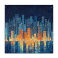 Wholesale Hot Sell Abstract Modern Loman Architecture Blue Yellow Acrylic Hand-painted Texture Wall Art for Hotel