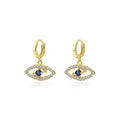 Devil'S Eye Earring Niche 925 Sterling Silver Temperament Micro-Inlaid Earbuckles Gold Wedding Fashion Earrings for Women Bride