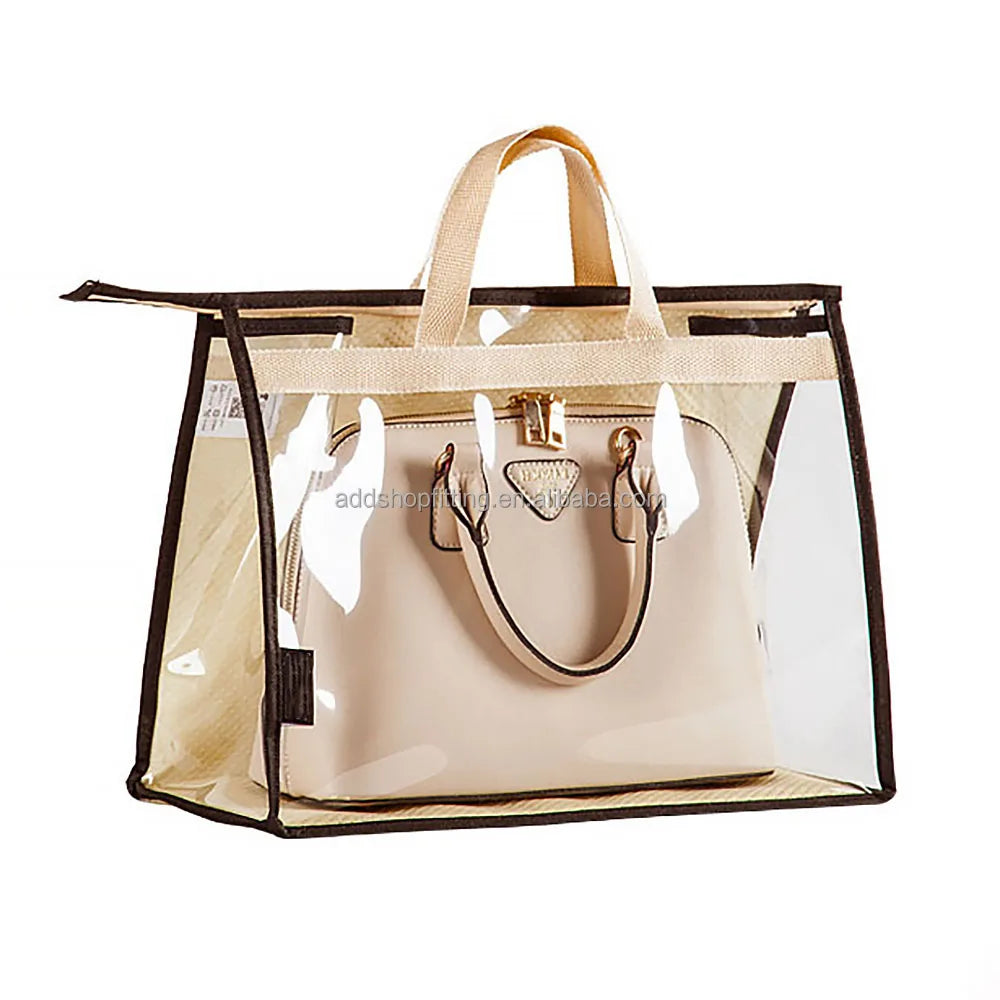 PVC Morden Handbag Clear Dust Cover Bag for Retail Use and Home Display