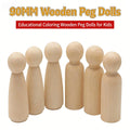 DIY Wooden Puppet Decoration 90MM Natural Wood Color Little Wooden Figure Children's Creative Painting Boy and Girl Dolls MegaBDM