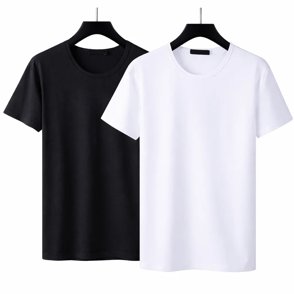 China Bangladesh Factory Price OEM Customized Logo Embroidery Plus Size Mens Ice Silk Summer Solid Color Round Neck T Shirt