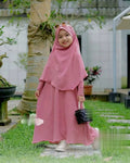 Malaysia Muslim Kids Clothing School Student Daily Kebaya Dress Set Premium Crepe Fabric Abaya Dresses for Girls C227