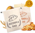 2-Pack XL Reusable Bread Bags for Homemade Bread With Removable Cotton Beeswax Lining 13x17 Inches Storage Bags