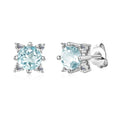 2022 New Natural Gemstone Jewelry 925 Sterling Silver Sky Blue Topaz Stud Earrings for Women Destiny Jewellery