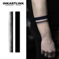 INKARTLINK Double Line Armband Tattoo Sticker Gradient Black Band Geometric Minimalist Herbal 15 Days Semi-permanent Body Art MegaBDM