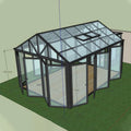 Wholesale Customizable Aluminum Alloy Frame Anti-UV Polycarbonate Glass House Free Standing Winter Sunroom for Patio Outdoor