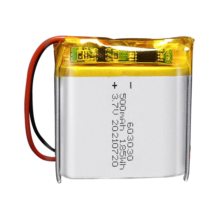 ROHS CE Certificated 500mAh Solid State Polymer Lithium Pouch Battery 603030 Li-Ion 3.7V Rechargeable Lipo for Consumer Toys
