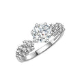 Perfect White GRA Certified Lab Created Diamond Unique Moissanite Engagement Cluster Ring Jewelry Destiny Jewellery