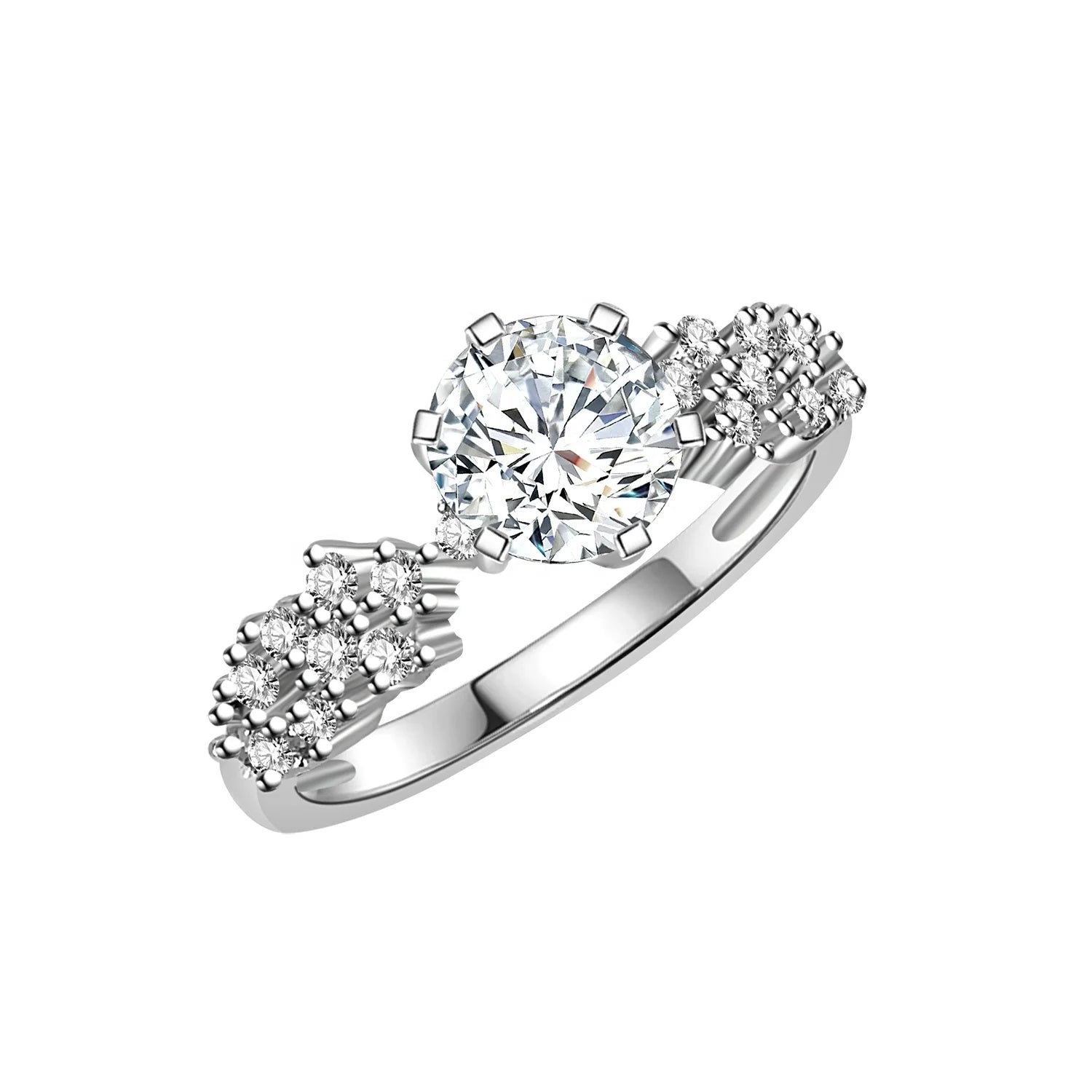 Perfect White GRA Certified Lab Created Diamond Unique Moissanite Engagement Cluster Ring Jewelry Destiny Jewellery