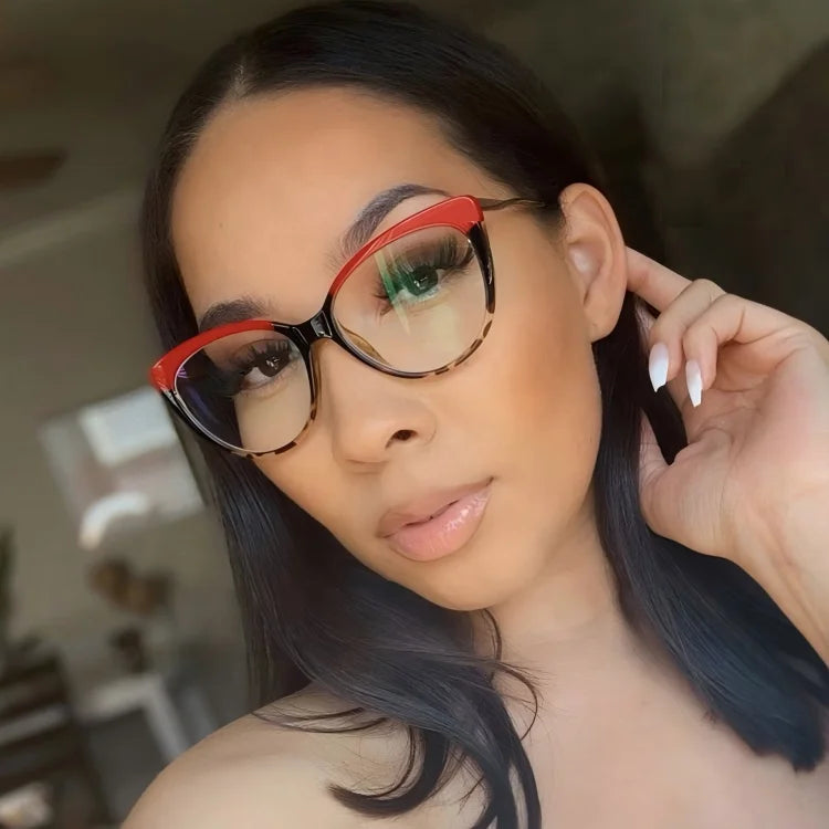 Cat Eye Glasses Anti Blue Light Global Recycled Standard Certified Suitable for Office Work Daily and Long Time Screen Use MegaBDM