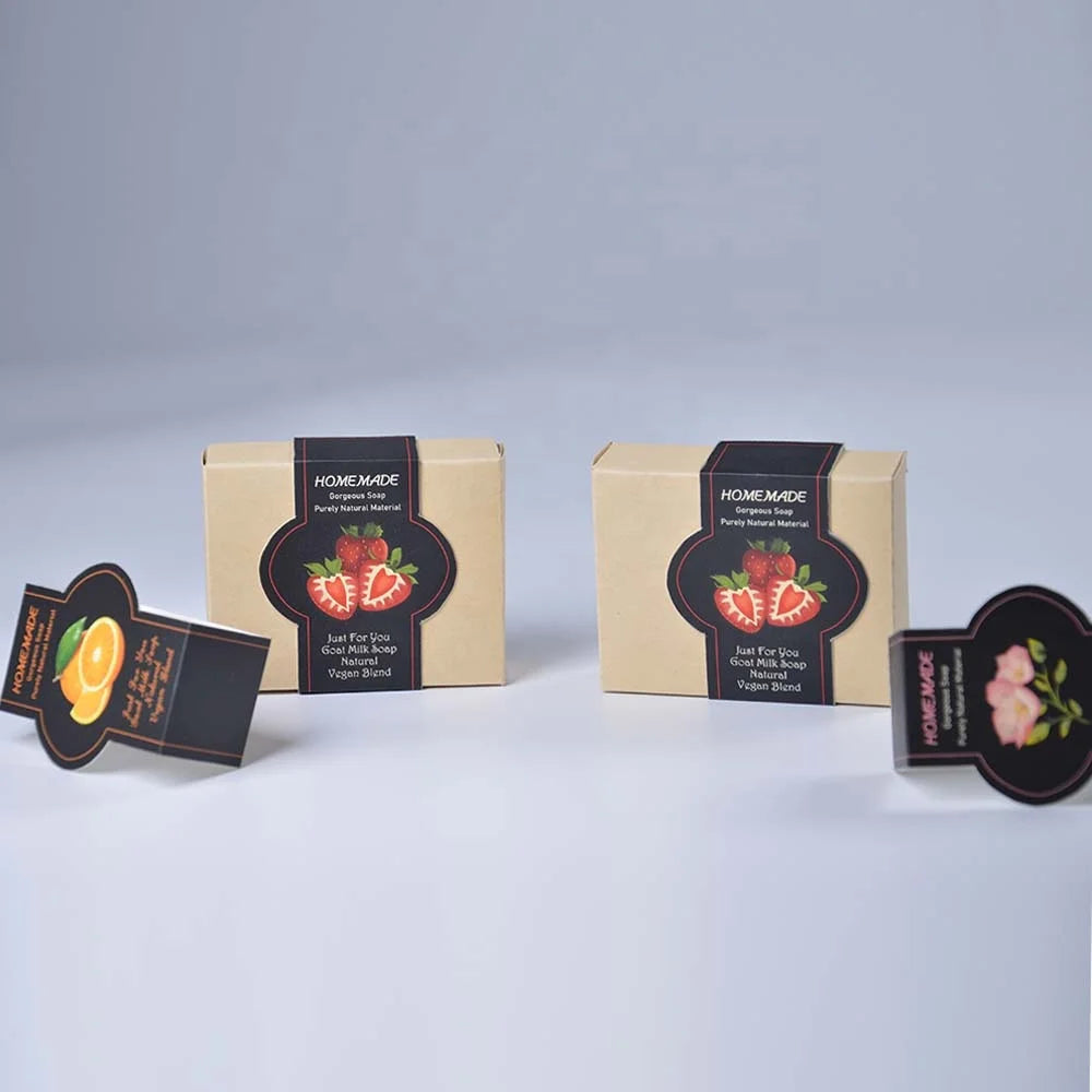 Custom Printed Premium Recycled Natural Kraft Paper Box Sponge for Homemade Soap Jewelry Accessories Eco-Friendly Cardboard