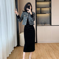 Fall Elegant 2 Piece Set for Women Top And Patchwork Velvet Set Clothing Wholesale