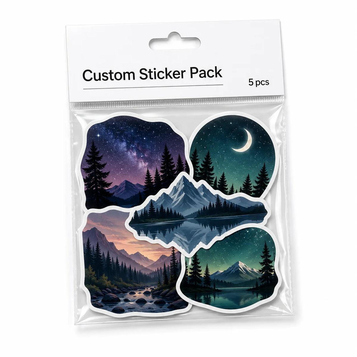 Self-adhesive OPP Bag Packaging; Custom Sticker Packs Featuring Various Designs; Bulk Packs of Die-cut Anime Stickers.