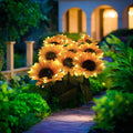 2024 Hot Sale Silk LED Yellow Sunflower Artificial Flowers 0.7m Trunk IP44 Waterproof for Wedding Decorations Outdoor MegaBDM