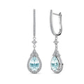 2023 New Natural Gemstone 925 Sterling Silver Blue Topaz Cluster Dangle Drop Earrings Wedding Bridal Jewelry Destiny Jewellery