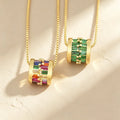 QIKU Bohemia 6 Colors Rhinestone Ring Pendant Women Necklace Copper Zircon Chain Choker Fashion Jewelry Factory Wholesale Price