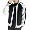 OEM Men's Black White Color Block Bomber Turn-down Collar Casual Winter Waterproof Reversible Polyester Cotton Blend Jacket MegaBDM