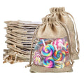 Burlap Drawstring Jewelry Bags Jute Material with Letter Pattern for Wedding Parties DIY Crafts Organza Jewelry Storage