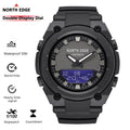 NORTH EDGE FORTRESS 2026 Men Digital Watch Outdoor Sports Waterproof 50M Watches World Time Countdown Electronic LED Wristwatch