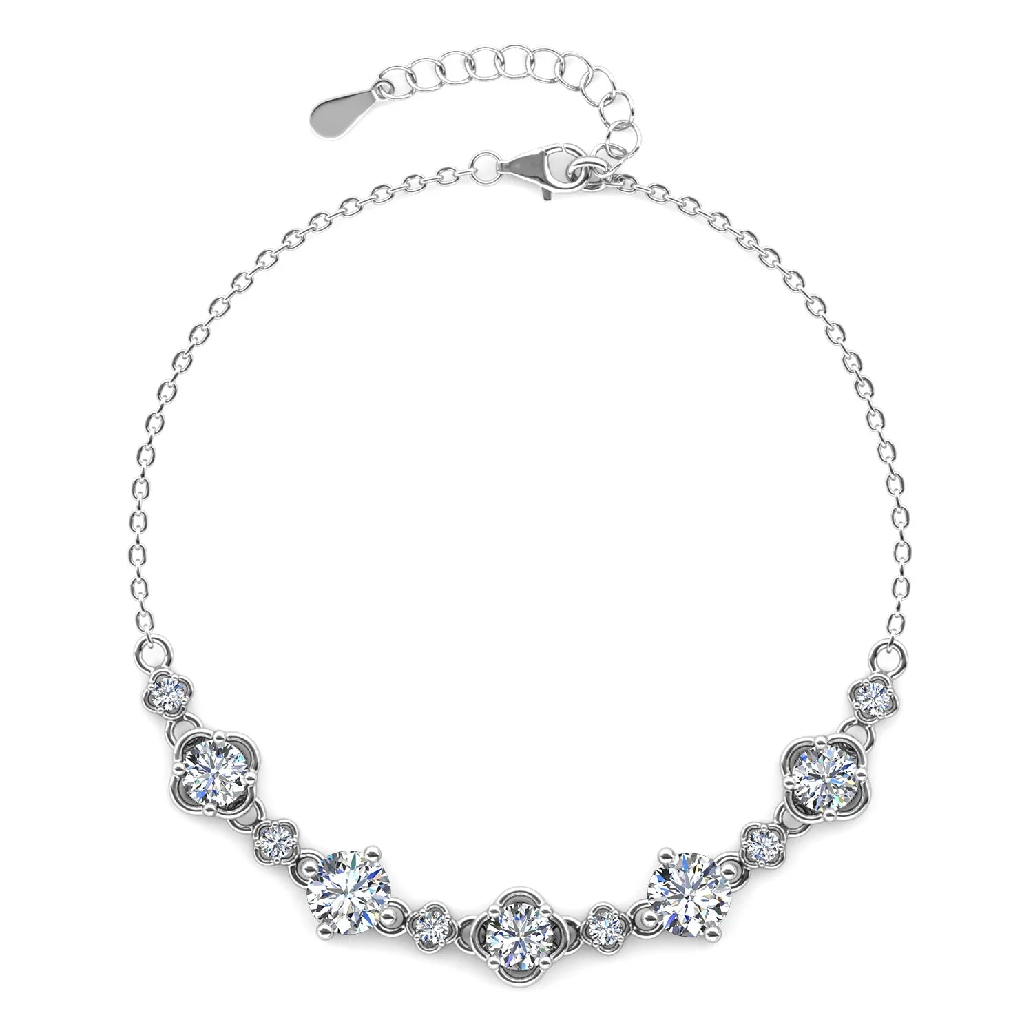 High Quality 925 Silver Lab Grown Moissanite Diamond Four Leaf Clover Bracelet Jewelry for Women Femme Bijoux Destiny Jewellery
