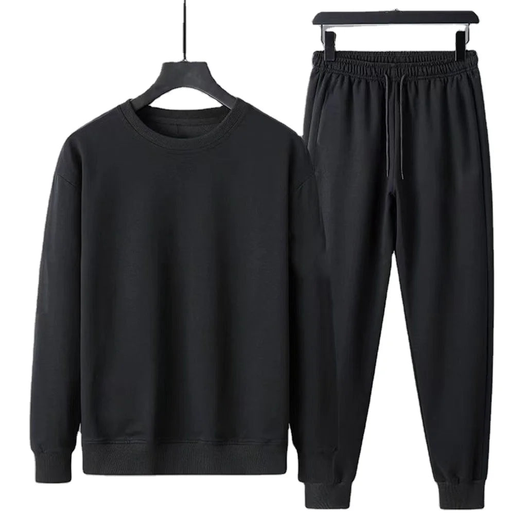 OEM custom logo embroidery printed design Autumn Men's Casual Men's Suit Running Long Sleeve Pants Two-Piece sweatshirt Set MegaBDM