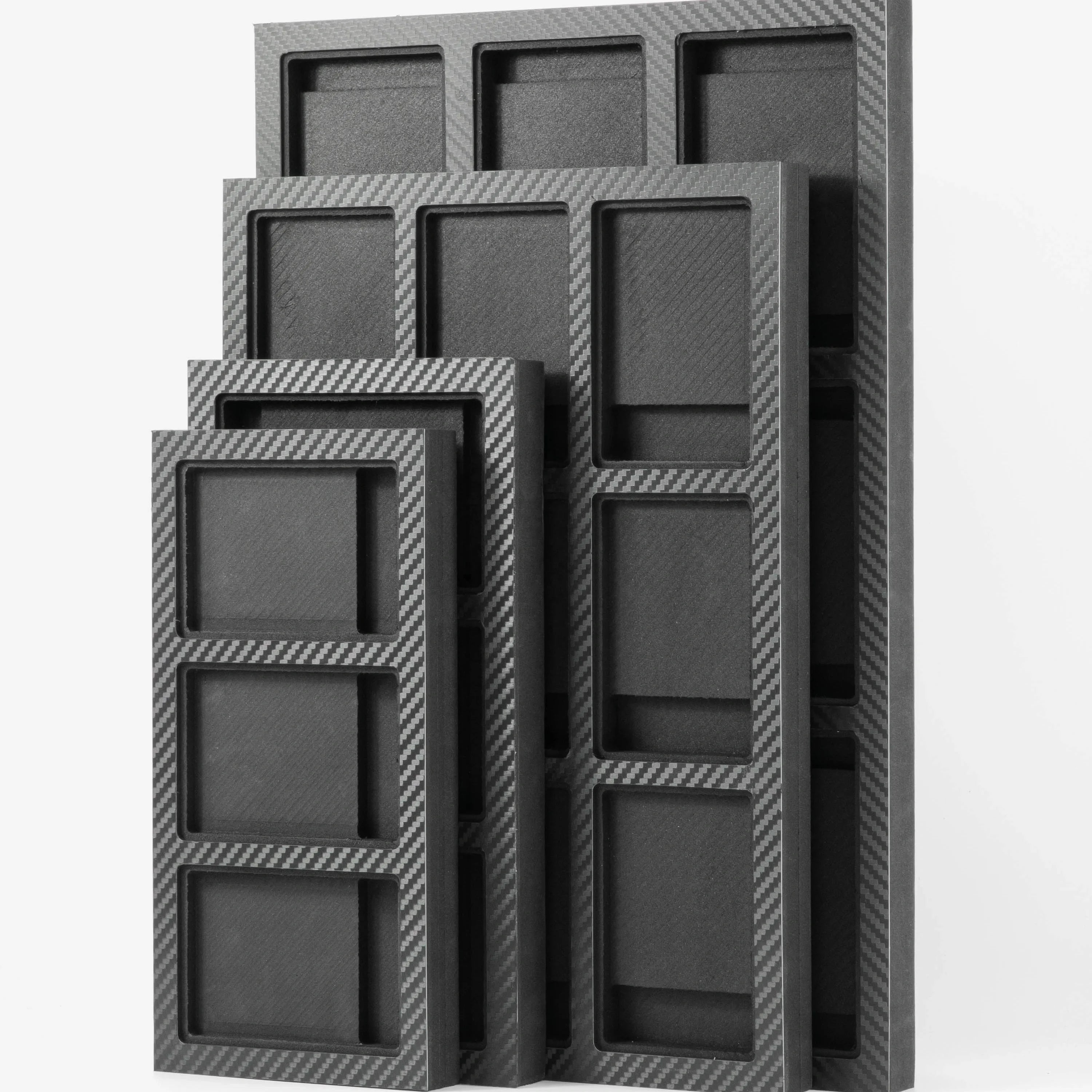 Factory Custom Holds Sport Cards  Baseball Card Collection Carbon Fiber  Display Case  EVA Foam Insert for Trading Cards Show